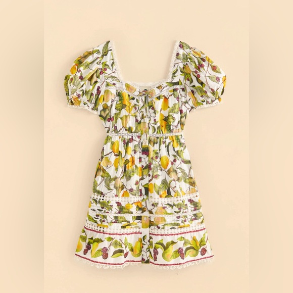 Farm Rio FRUIT ORCHARD OFF-WHITE MINI DRESS, Medium, $255 - Picture 8 of 15